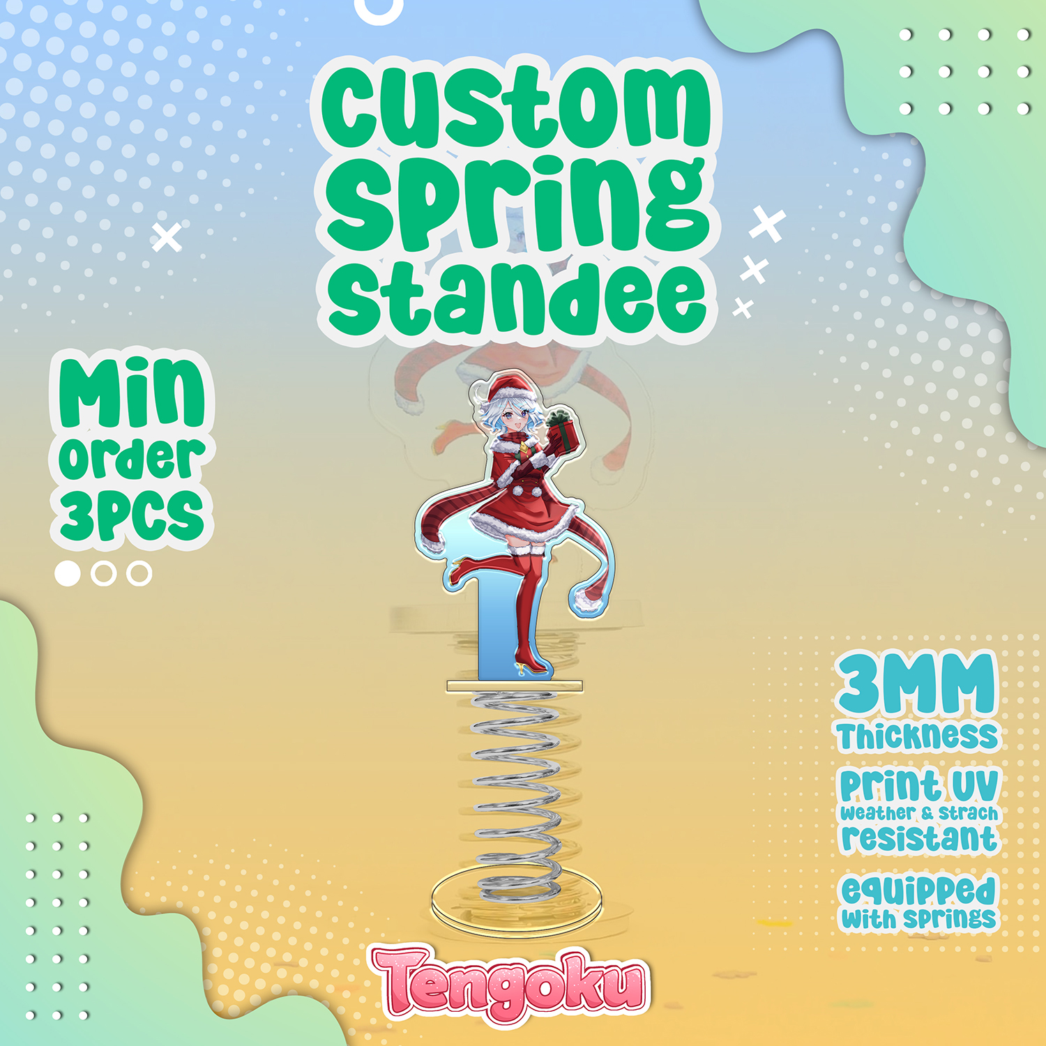 Spring Standee Akrilik Custom - Ukuran 7 cm